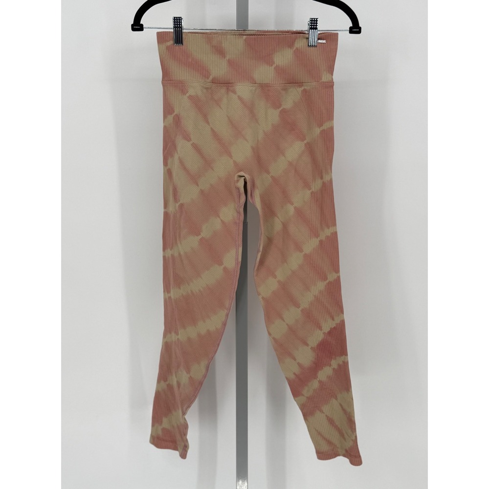 PINK Active Tie Dye Ribbed Seamless High‎ Waist Leggings Athleisure Womens